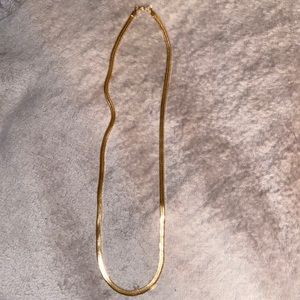 2cm wide 20” long gold plated with Rhodium coat necklace